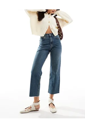 ASOS – Knöchellange, gerade geschnittene Jeans mit dunkler Vintage-Waschung