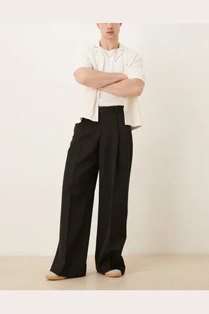 ASOS – Elegante, locker sitzende Hose in mit Bundfalten