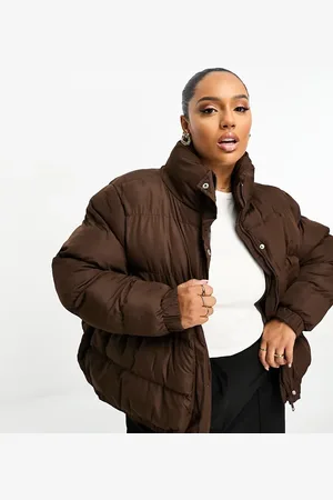 Brave Soul Plus – Slay – Steppjacke in Schokobraun