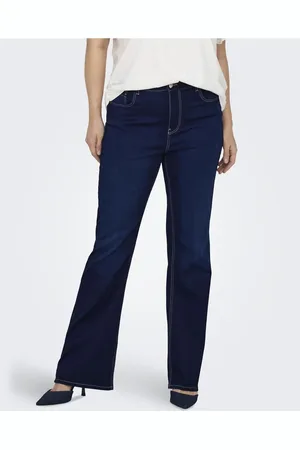 ONLY – Denim-Schlagjeans in Dunkelblau