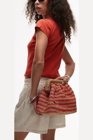 Topshop – Galileo – Gehäkelte Handtasche in gestreift
