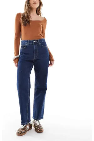 ASOS – Knöchellange, gerade geschnittene Jeans in Indigoblau