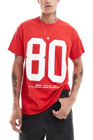 ASOS – Oversize-T-Shirt in mit sportivem Zahlenprint auf der Vorderseiten