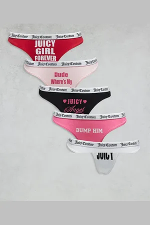 Juicy Couture – 5er-Pack Tangas in verschiedenen Farben