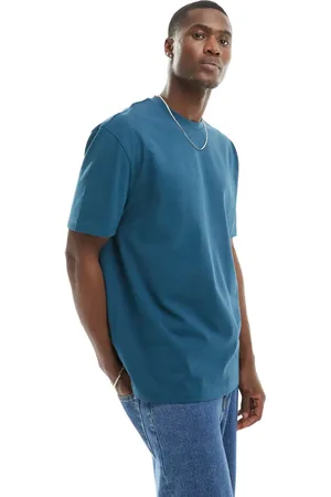 ASOS – Lockeres T-Shirt aus schwerem Stoff in Türkis, 240 g/m²