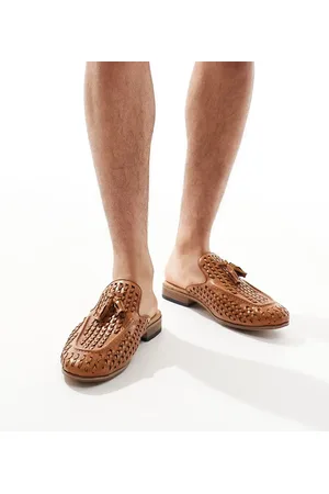 ASOS – Mules-Loafer in Hellbraun mit Webmuster