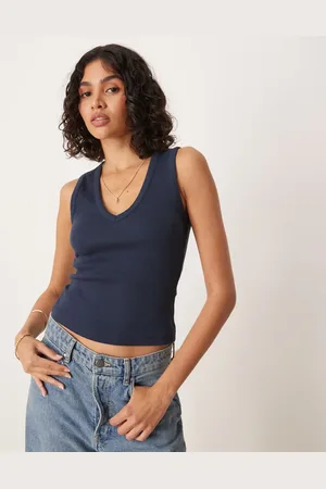 ASOS – Geripptes Trägertop in mit V-Ausschnitt