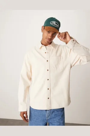 Abercrombie & Fitch – Langärmliges Jeanshemd in Creme