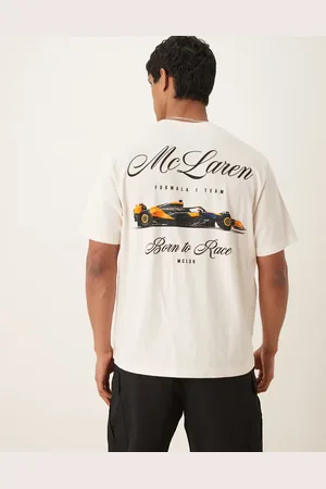 Abercrombie & Fitch – T-Shirt in Cremeweiß mit „McLaren“-Rückenprint