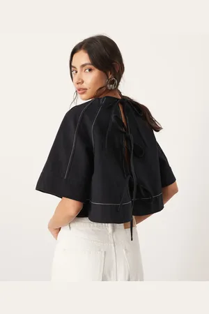 ASOS – Twill-Oberteil in mit gebundener Rückseite und Ziernaht