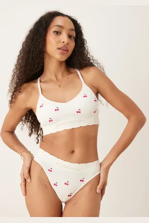 Boux Avenue – Bustier in Elfenbeinweiß mit Kirschstickerei