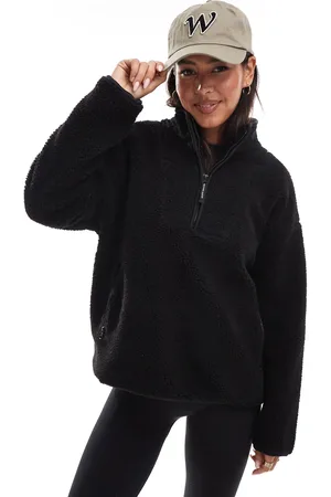 South Beach – Teddyfell-Sweatshirt in mit kurzem Reißverschluss