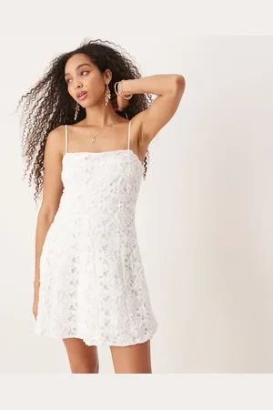 MANGO – Minikleid in mit floraler Struktur-Applikation