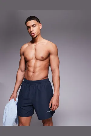 ASOS – Mittellange Badeshorts in mit Stickerei
