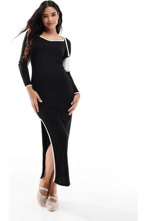 VERO MODA – Geripptes Jersey-Maxikleid in mit Kontraststreifen