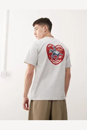 A Bathing Ape Aape by A Bathing Ape – T-Shirt in meliertem mit Herz-Logoprint auf dem Rücken