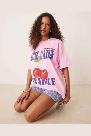 ASOS – Oversize-T-Shirt in mit Kirsch-Grafikprint