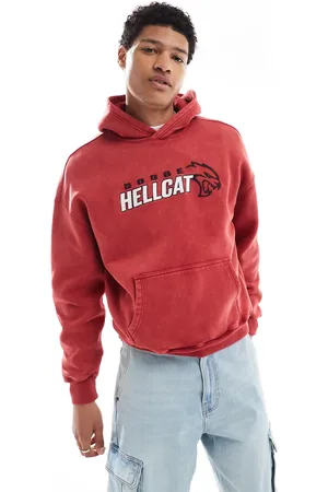 Hollister – Kastiger Doodge-Raceday-Hoodie in Burgunderrot