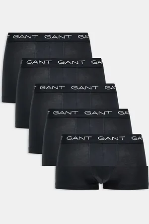 GANT – Schwarze Unterhosen mit Logobund im 5er-Pack