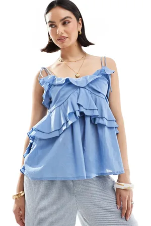 ASOS – Camisole-Oberteil in mit Rüschen und gebundenen Trägern