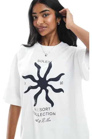 4th & Reckless – Oversize-T-Shirt in Weiß mit „Soleil-“-Motivdruck