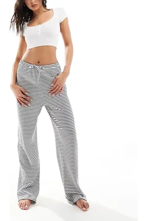 4th & Reckless – Lässige Hose aus Baumwoll-Jersey mit blauen Streifen und weitem Bein