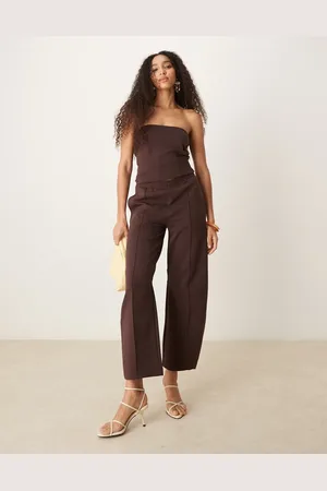 ASOS – Barrel-Leg-Jogginghose in Schokobraun aus Interlock, Kombiteil