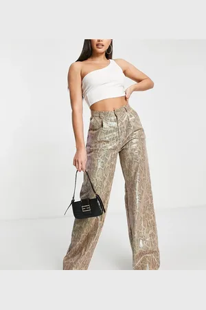 Missguided – Hose mit weitem Bein und Schlangenmuster