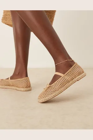 ASOS – Jennie – Gewebte Espadrilles-Ballerinas in Natur