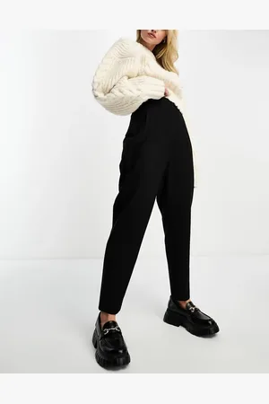 ASOS – Elegante, schmal zulaufende Hose in mit hohem Bund und Ziernaht