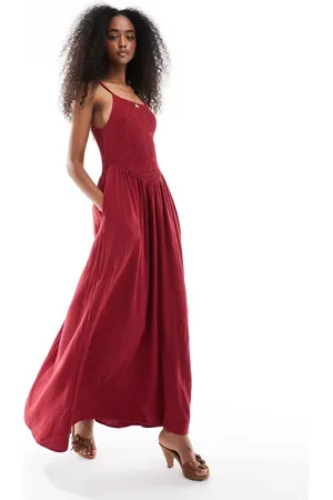 Daisy Street – Rotes Maxikleid mit V-förmigem Oberteil