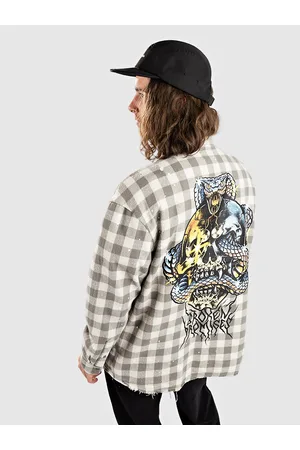 Broken Promises Corn Snake Spatter Distressed Flannel Hemd