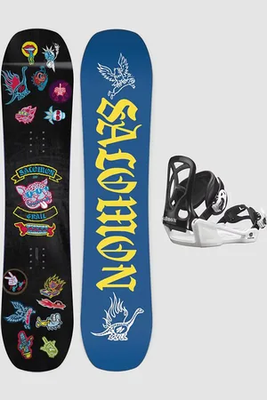 Salomon Grail+Goodtime XS black Kids Snowboard-Set