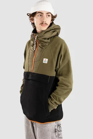 PASSENGER Woodland Hooded 1/2 Zip Polar Fleece Pullover