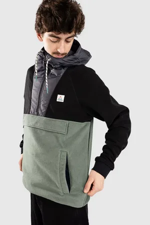 PASSENGER Woodland Hooded 1/2 Zip Polar Fleece Pullover