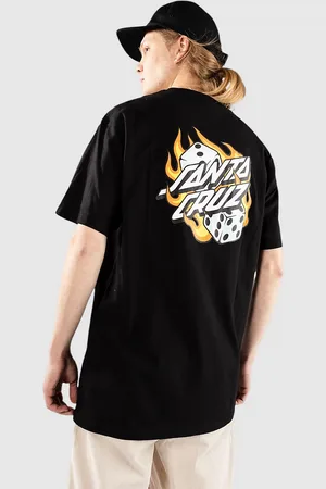 Santa Cruz Flaming Dice Dot Chest T-Shirt
