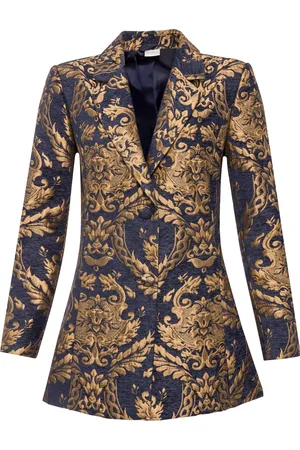 bonprix Kurz-Blazer in Gold-Jacquard
