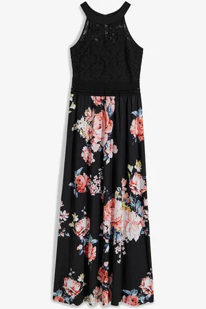 bonprix Sommer-Maxikleid mit Blumen-Print und Spitze