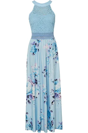bonprix Sommer-Maxikleid mit Blumen-Print und Spitze