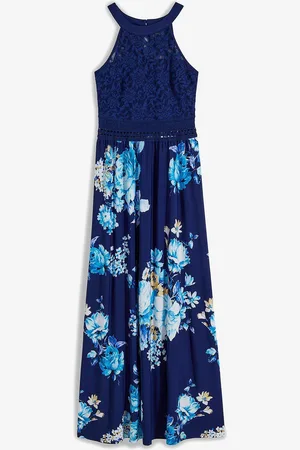 bonprix Sommer-Maxikleid mit Blumen-Print und Spitze