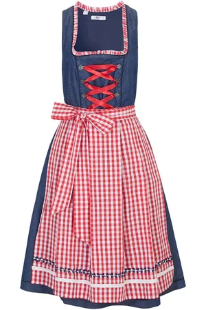 bonprix Dirndl in Jeansoptik mit Schürze, knieumspielend (2-tlg.Set)