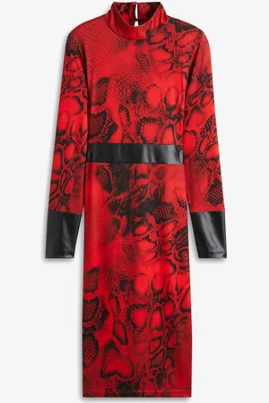 bonprix Jerseykleid mit Lederimitat-Einsatz