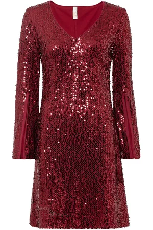 bonprix Paillettenkleid mit Trompeten-Ärmel