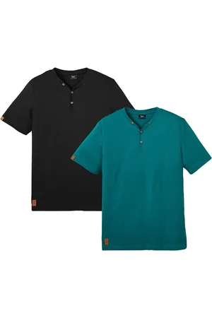 bonprix Henleyshirt (2er Pack) aus reiner Bio-Baumwolle