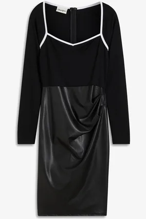 bonprix Figurbetontes Jerseykleid mit Lederimitat