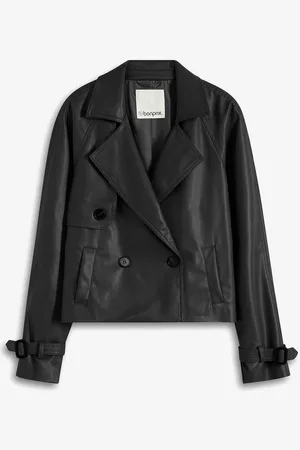 bonprix Kurzer Lederimitat-Trenchcoat