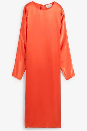bonprix Midikleid mit Fledermausärmeln aus fließendem Satin