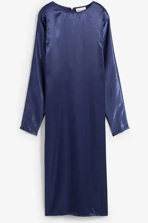 bonprix Midikleid mit Fledermausärmeln aus fließendem Satin