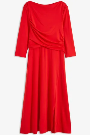 bonprix Drapiertes Midikleid mit 3/4 Ärmel