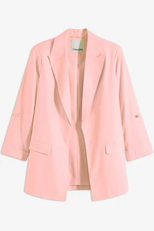 bonprix Leinen Blazer mit gerafften Ärmeln